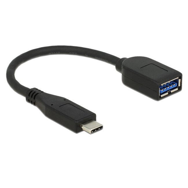 USB-C naar USB-A adapter - USB3.1 Gen 2 - tot 3A / zwart - 0,10 meter
