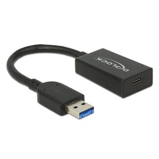 DeLOCK USB-A naar USB-C adapter - USB3.1 Gen 2 - tot 1,5A / zwart - 0,15 meter