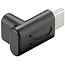 USB-C naar USB-C adapter - haaks naar boven/beneden - USB3.0 - tot 20V/3A / zwart