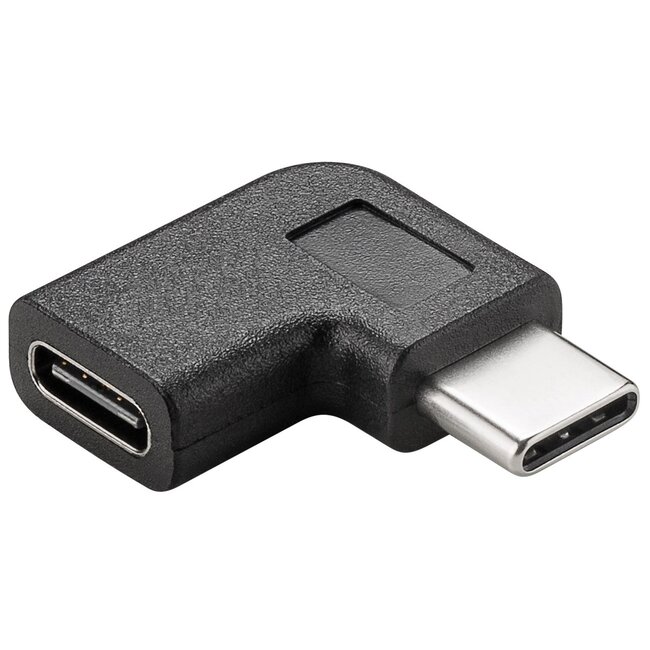 USB-C naar USB-C adapter - haaks naar links/rechts - USB3.0 - tot 20V/3A / zwart