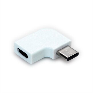 Roline USB-C naar USB-C adapter - haaks naar links/rechts - USB3.2 (tot 10 Gbit/s) - PD tot 20V/5A / wit