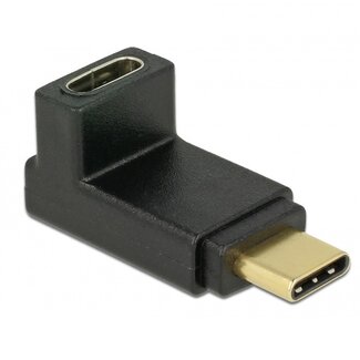 DeLOCK Premium USB-C naar USB-C adapter - haaks naar boven/beneden - USB3.2 (tot 10 Gbit/s) - PD tot 20V/5A / zwart
