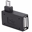 Micro USB (m) naar USB-A (v) + Micro USB (v) OTG adapter - haaks naar rechts  - USB2.0 / zwart