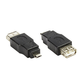 InLine USB Micro B (m) - USB-A (v) adapter - USB2.0 / zwart