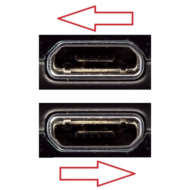 USB Micro B (m) haaks naar USB-A (v) OTG adapter - USB2.0 - tot 1A / zwart - 0,10 meter
