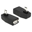 USB Micro B (m) haaks naar USB-A (v) OTG adapter - USB2.0 - tot 1A / zwart
