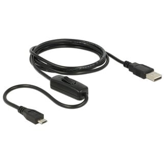 DeLOCK USB naar USB Micro B kabel met schakelaar - USB2.0 - 1,5 meter