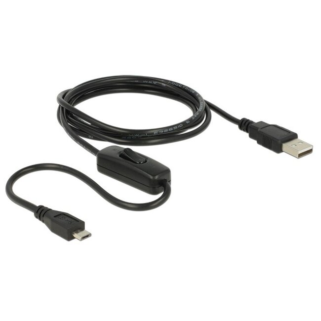 USB naar USB Micro B kabel met schakelaar - USB2.0 - 1,5 meter