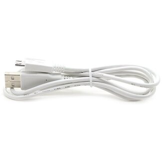 Dolphix USB naar USB Micro B kabel met extra lange connector - USB2.0 / wit - 1 meter