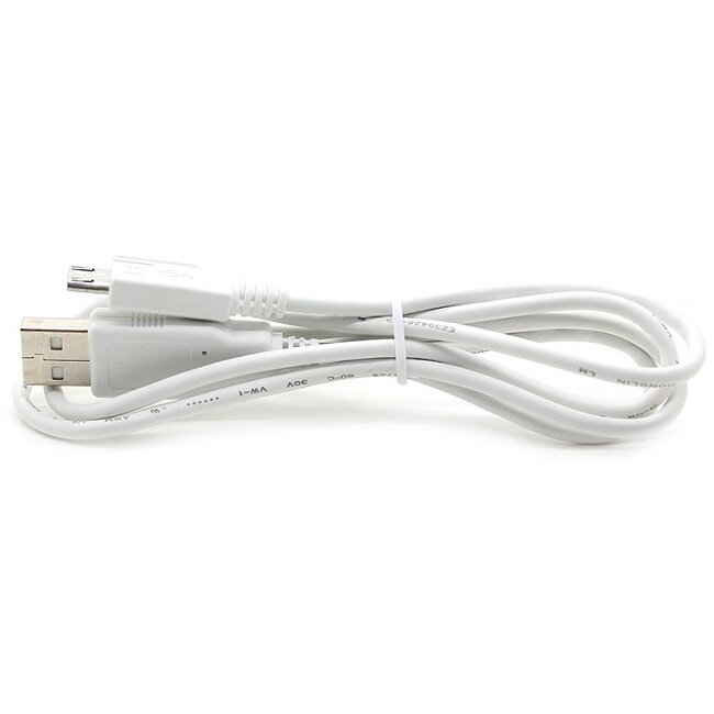 USB naar USB Micro B kabel met extra lange connector - USB2.0 / wit - 1 meter