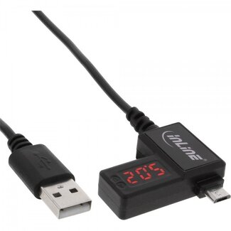 InLine InLine USB2.0 Micro USB kabel met LED indicator voor Volt en Ampere (versie 1) - 1 meter