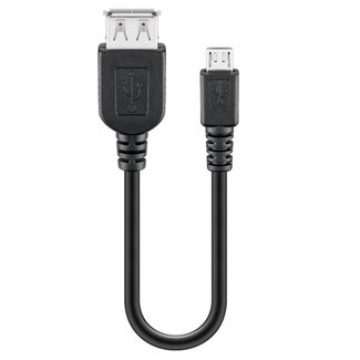 Goobay USB Micro B (m) - USB-A (v) adapter - USB2.0 / zwart - 0,20 meter