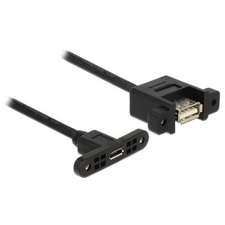 DeLOCK USB (v) - Micro USB (v) inbouw adapter - 0,25 meter