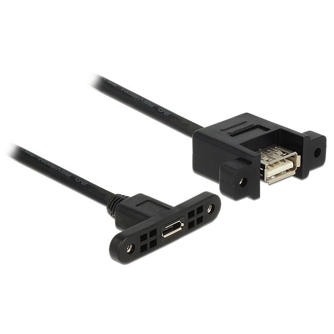 USB (v) - Micro USB (v) inbouw adapter - 0,25 meter