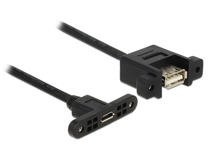 DeLOCK 1m, USB2.0 Micro-B/USB2.0-A. Lengte snoer: 1 m, Aansluiting 1: USB A, Aansluiting 2: Micro-USB B, USB-versie: USB 2.0, Geslacht connector: Vrouwelijk/Vrouwelijk, Maximale ov