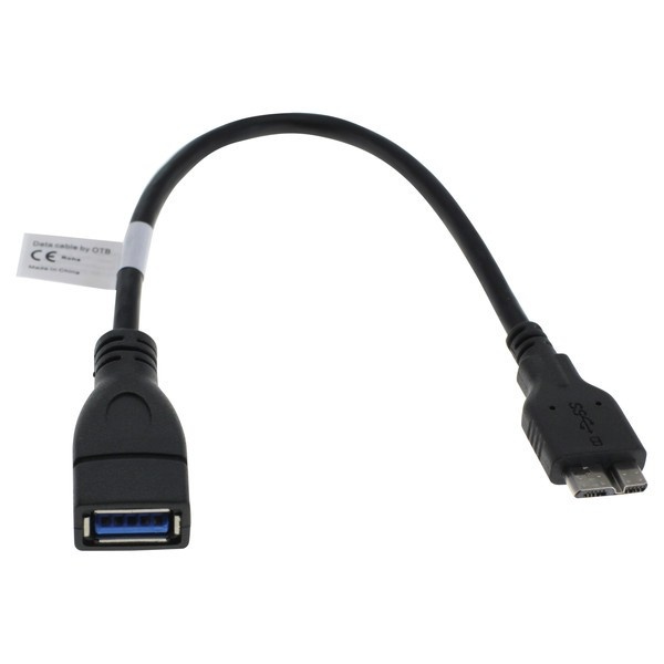 USB Micro B (m) naar USB-A (v) OTG adapter - USB3.0 - tot 0,9A / zwart - 0,20 meter