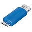USB Micro B (m) naar USB-A (v) OTG adapter - USB3.0 - tot 0,9A / blauw