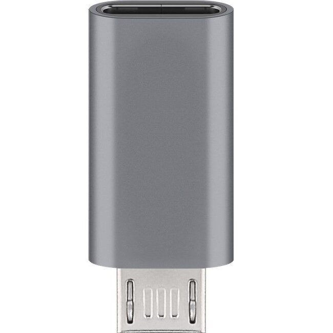 Premium USB Micro B (m) - USB-C (v) adapter - USB2.0 / metaal