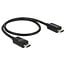 Premium USB Micro B naar USB Micro B OTG oplaadkabel - USB2.0 - tot 2A / zwart - 0,30 meter