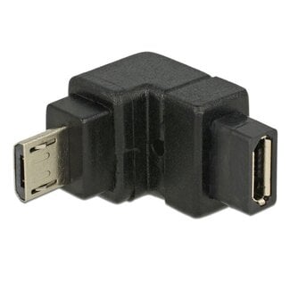 DeLOCK USB Micro B (m) - USB Micro B (v) haakse adapter (naar boven) - USB2.0 / zwart