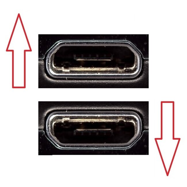 USB Micro B (m) - USB Micro B (v) - haakse adapter (naar beneden) - USB2.0 / zwart