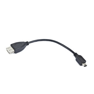 Cablexpert USB Mini B (m) naar USB-A (v) OTG adapter - USB2.0 - tot 1A / zwart - 0,20 meter