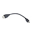 USB Mini B (m) naar USB-A (v) OTG adapter - USB2.0 - tot 1A / zwart - 0,20 meter