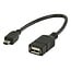 USB Mini B (m) naar USB-A (v) OTG adapter - USB2.0 - tot 2A / zwart - 0,20 meter