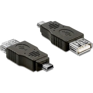DeLOCK USB Mini B (m) naar USB-A (v) OTG adapter - USB2.0 / zwart