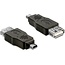 USB Mini B (m) naar USB-A (v) OTG adapter - USB2.0 / zwart