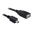 USB Mini B (m) - USB-A (v) adapter - USB2.0 - tot 1A / zwart - 0,50 meter