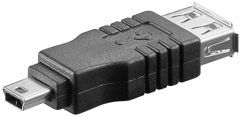 USB Mini B (m) - USB-A (v) adapter - USB2.0 / zwart