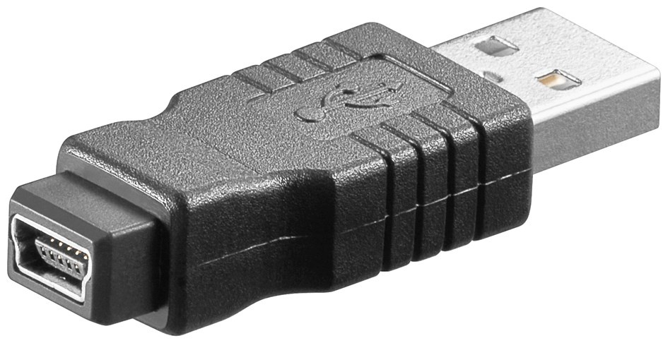 InLine USB 2.0 AM/mini-5pF. Aansluiting 1: USB 2.0 A male, Aansluiting 2: mini-5p USB 2.0 F. Kleur van het product: Zwart