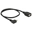 USB Mini B (m) haaks naar USB-A (v) OTG adapter - USB2.0 - tot 1A / zwart - 0,50 meter