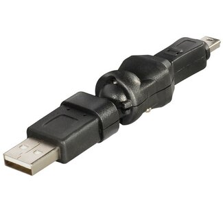 Transmedia USB Mini B naar USB-A adapter - 360° draaibaar / zwart