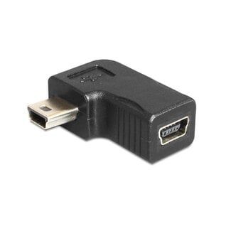 DeLOCK USB Mini B naar USB Mini B haakse adapter / zwart