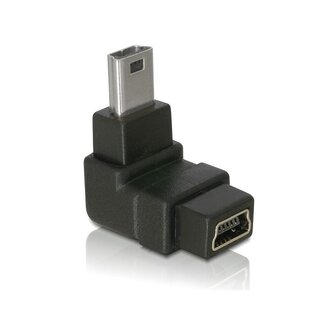 DeLOCK USB Mini B naar USB Mini B haakse adapter / zwart