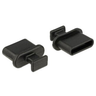 DeLOCK Afsluit cover / Poortbeschermer voor USB-C (v) poorten / met greep (10 stuks) / zwart
