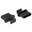 Afsluit cover / Poortbeschermer voor USB-C (v) poorten / met greep (10 stuks) / zwart