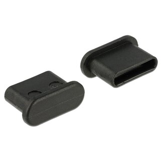 DeLOCK Afsluit cover / Poortbeschermer voor USB-C (v) poorten / zonder greep (10 stuks) / zwart