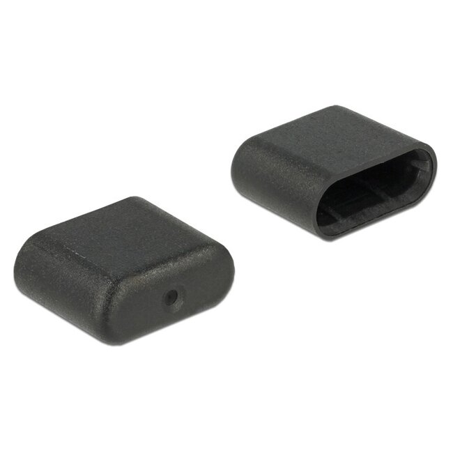 Afsluit cover voor USB-C (m) connector (10 stuks) / zwart