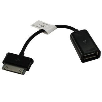 Transmedia Samsung 30-pins naar USB-A OTG adapter voor Samsung Galaxy Tab en Galaxy Note tablets - 0,10 meter
