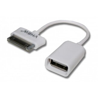 VHBW Samsung 30-pins naar USB-A OTG adapter voor Samsung Galaxy Tab en Galaxy Note tablets - 0,15 meter