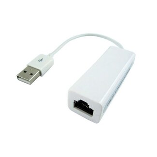 Dolphix USB-A naar RJ45 Fast Ethernet LAN adapter - USB2.0 - CAT5 / wit - 0,10 meter