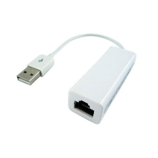 USB-A naar RJ45 Fast Ethernet LAN adapter - USB2.0 - CAT5 / wit - 0,10 meter