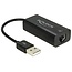 DeLOCK USB-A naar RJ45 Fast Ethernet LAN adapter - USB2.0 - CAT5 / zwart - 0,10 meter