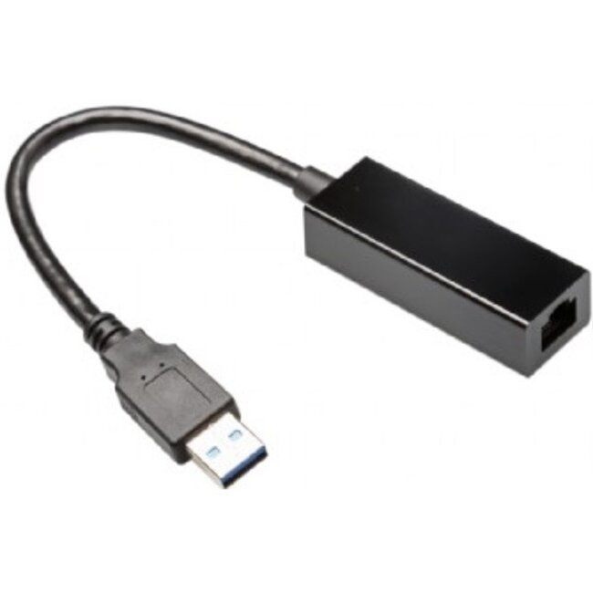 USB-A naar RJ45 Gigabit Ethernet LAN adapter - USB3.0 - CAT6 / zwart - 0,10 meter