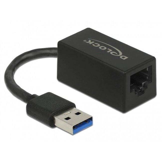 USB-A naar RJ45 Gigabit Ethernet LAN adapter / compact - USB3.0 - CAT6 / zwart - 0,10 meter