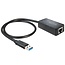 Premium USB-A naar RJ45 Gigabit Ethernet LAN adapter - USB3.0 - CAT6 / zwart - 0,50 meter