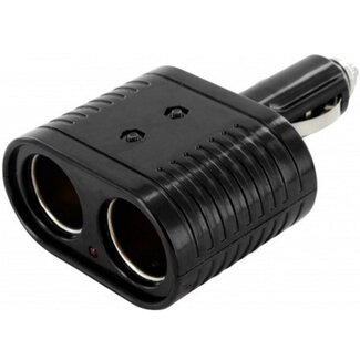 Mobiparts Mobiparts sigarettenaanstekerplug splitter met 2 12-24V poorten / zwart